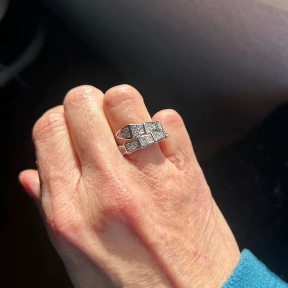 Serpenti Silver Snake Crystal Bracelet - Picture 7 of 13